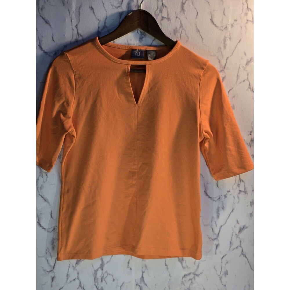 Chandler Hill Orange Women's Stretch Blouse, Size Medium, 11" Sleeve